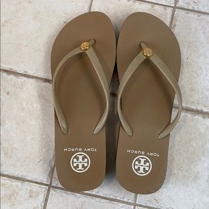 Tori Burch wedge flip flops